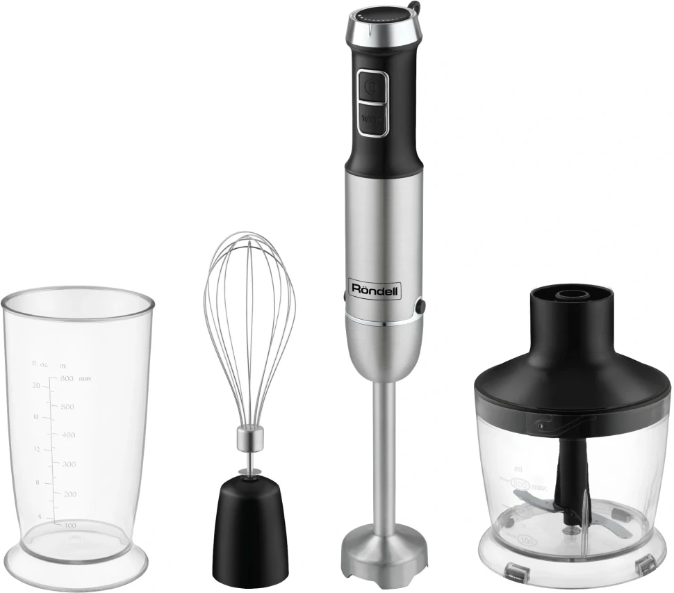 Блендер погружной Rondell RDE-1306 1200Вт черный/серебристый  