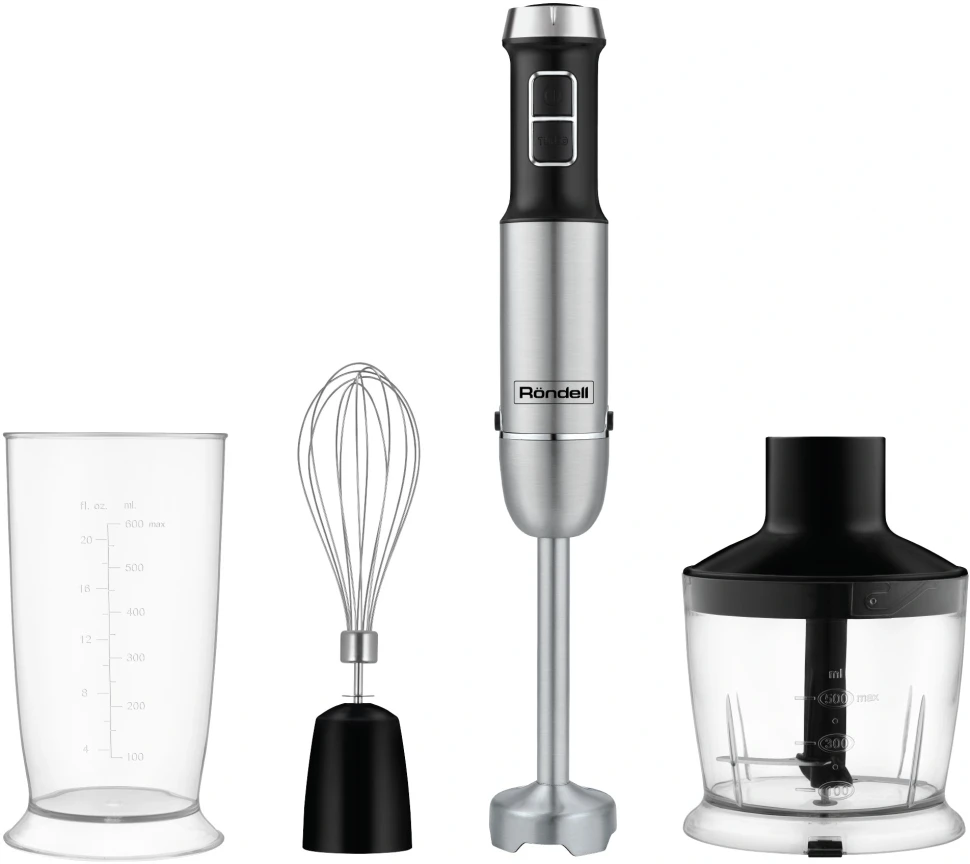 Блендер погружной Rondell RDE-1306 1200Вт черный/серебристый  