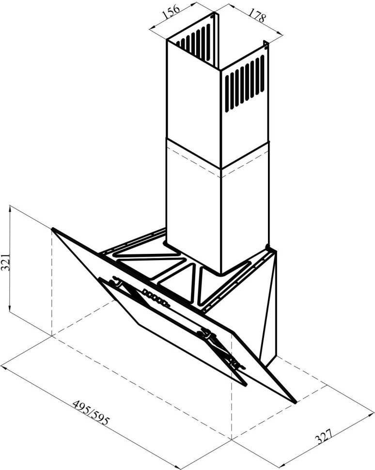 Вытяжка каминная Lex MIRA G 600 WHITE белый управление: кнопочное (1 мотор)  