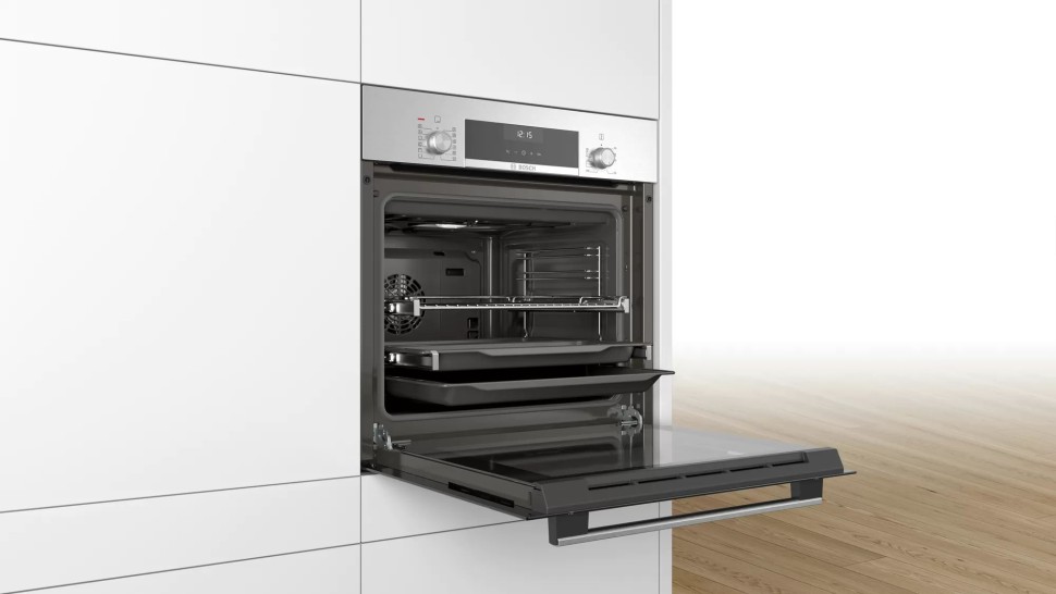 Духовой шкаф Электрический Bosch HIJ517YS0R нержавеющая сталь/черный  