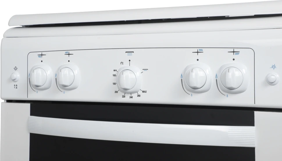 Плита Газовая Gefest ПГ 6100-02 0309 белый (металлическая крышка) реш.чугун  