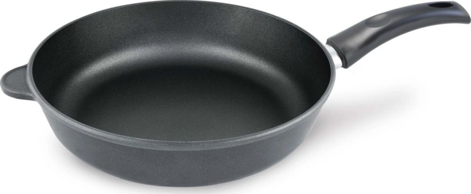 Сковорода НМП Титан Особенная 9128 круглая ручка несъемная (без крышки) черный  