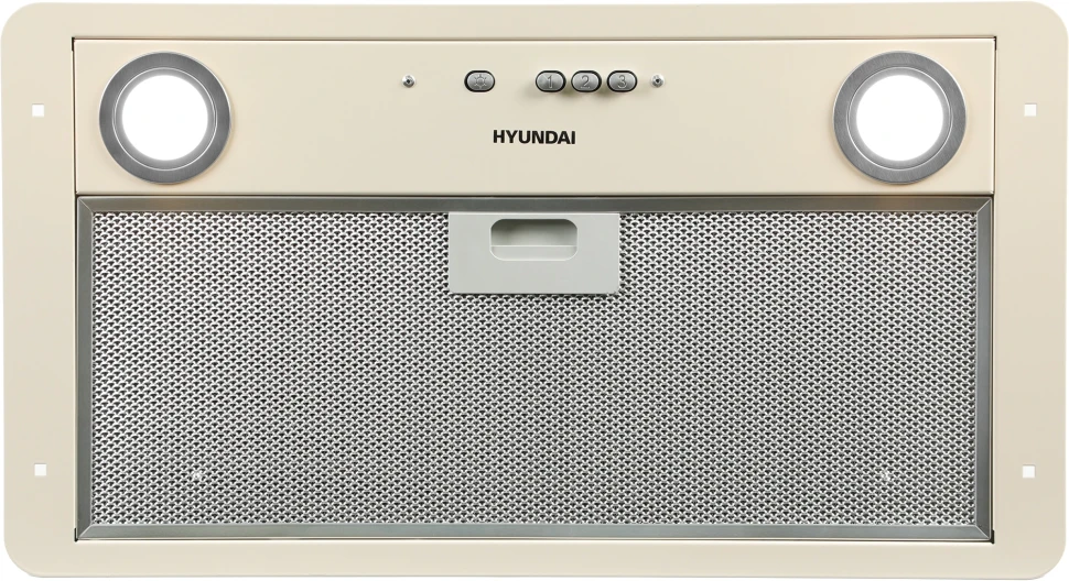 Вытяжка встраиваемая Hyundai HBB 6035 BE бежевый управление: кнопочное (1 мотор)  