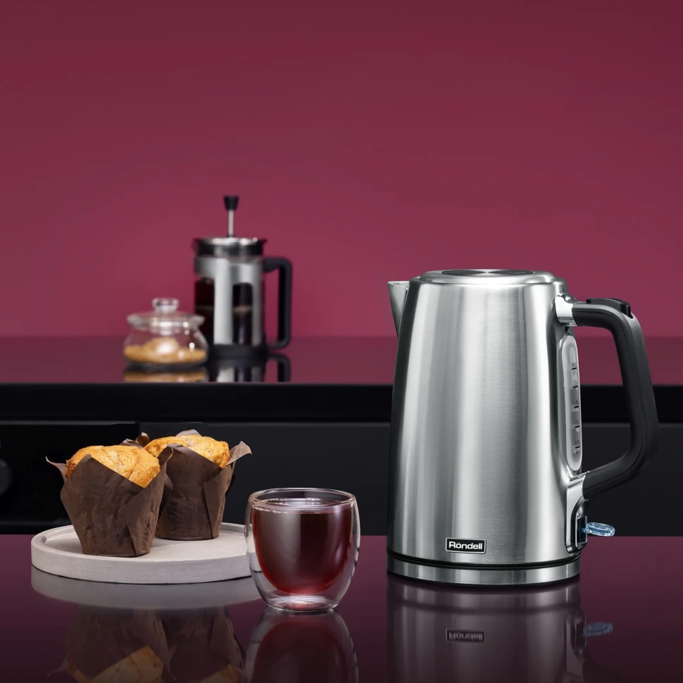 Чайник электрический Rondell RDE-1006 1.7л. 2200Вт корпус: нерж.сталь  