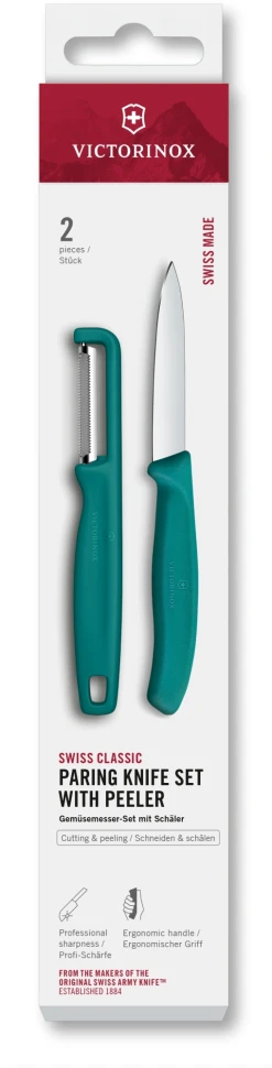 Набор нож/овощеч. Victorinox Swiss Classic 6.7114.21C1 компл.:2предм. зеленый европодвес
