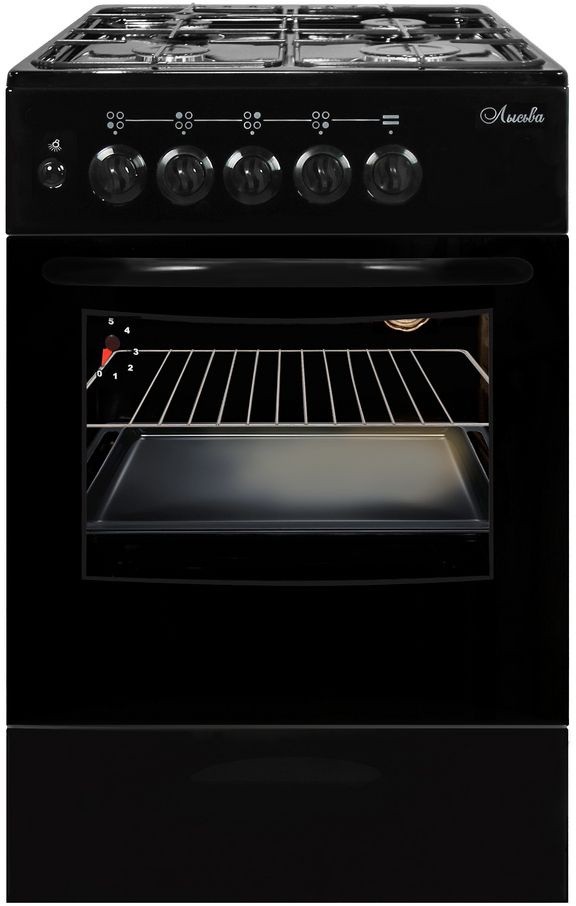 Плита Газовая Лысьва ГП 400 М2С-2у черный (стеклянная крышка) реш.сталь