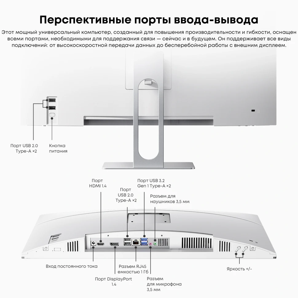Моноблок Chuwi Unitech 24 23.8" Full HD Ryzen 5 6600H (3.3) 16Gb SSD512Gb 660M Windows 11 Pro GbitEth WiFi BT 48W клавиатура мышь Cam белый 1920x1080  