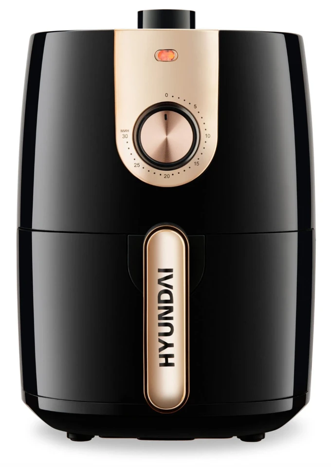 Аэрогриль Hyundai HYF-2057 2л 1000Вт черный/золотистый  