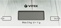 Весы кухонные электронные Vitek VT-2424 макс.вес:5кг белый