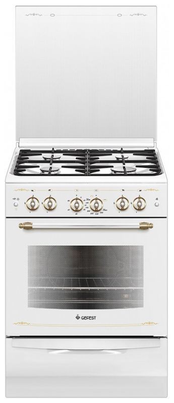Плита Газовая Gefest ПГ 6100-02 0181 белый реш.чугун  