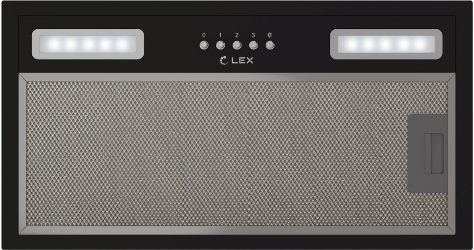 Вытяжка встраиваемая Lex Hyper 600 BL черный управление: кнопочное (1 мотор)  