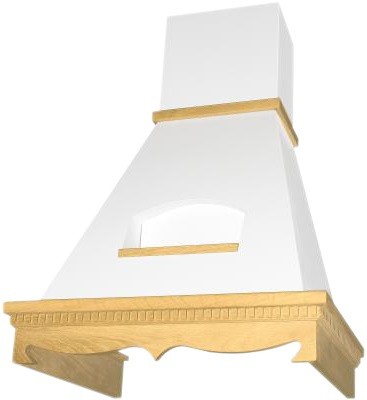 Вытяжка каминная Elikor Бельведер 60П-650-П3Д бежевый/дуб неокрашенный управление: ползунковое (1 мотор)  