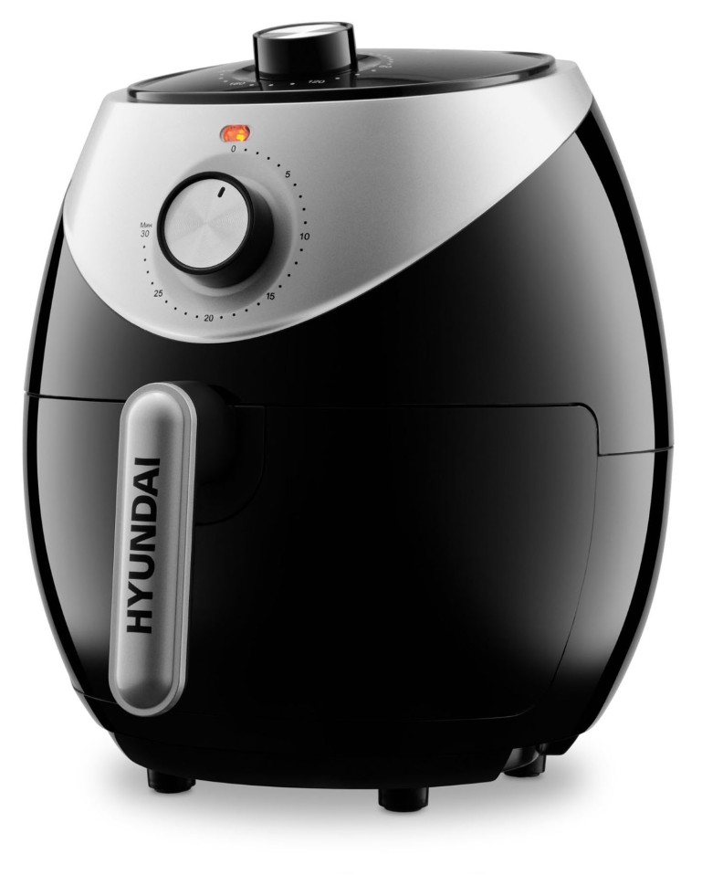 Аэрогриль Hyundai HYF-3456 1500Вт черный/серебристый  