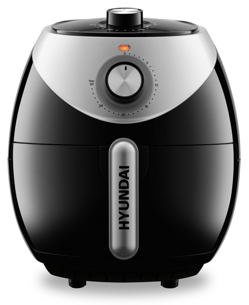 Аэрогриль Hyundai HYF-3456 1500Вт черный/серебристый  