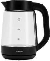 Чайник электрический Starwind SKG4030 1.7л. 2200Вт черный корпус: стекло/пластик