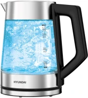 Чайник электрический Hyundai HYK-G4402 1.7л. 2200Вт черный/серебристый корпус: стекло