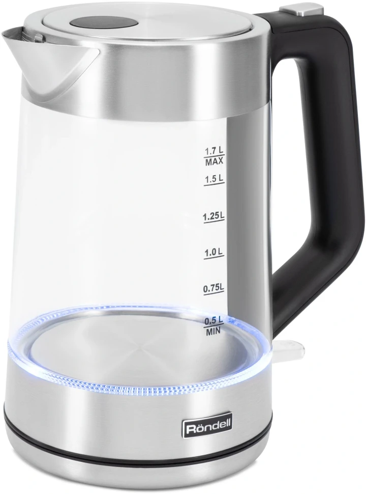 Чайник электрический Rondell RDE-1008 1.7л. 2200Вт прозрачный корпус: стекло  