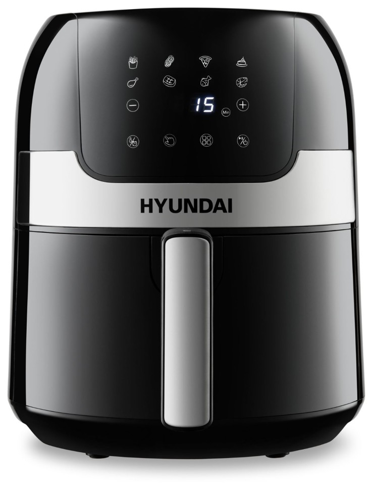 Аэрогриль Hyundai HYF-3555 1500Вт черный/серебристый  