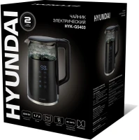 Чайник электрический Hyundai HYK-G5403 1.7л. 2200Вт черный корпус: стекло