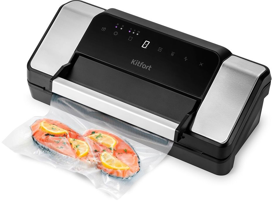 Вакуумный упаковщик Kitfort КТ-1532 130Вт 0.8Бар шир.пак.:30см черный/серебристый
