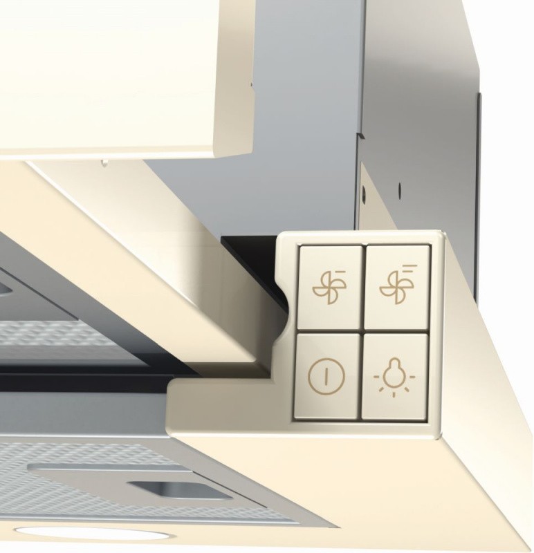 Вытяжка встраиваемая Gorenje BHP62CLI слоновая кость управление: кнопочное (1 мотор)  