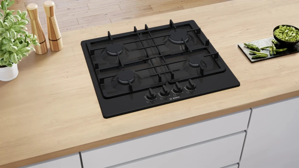 Газовая варочная поверхность Bosch PGP6B6K90R черный  