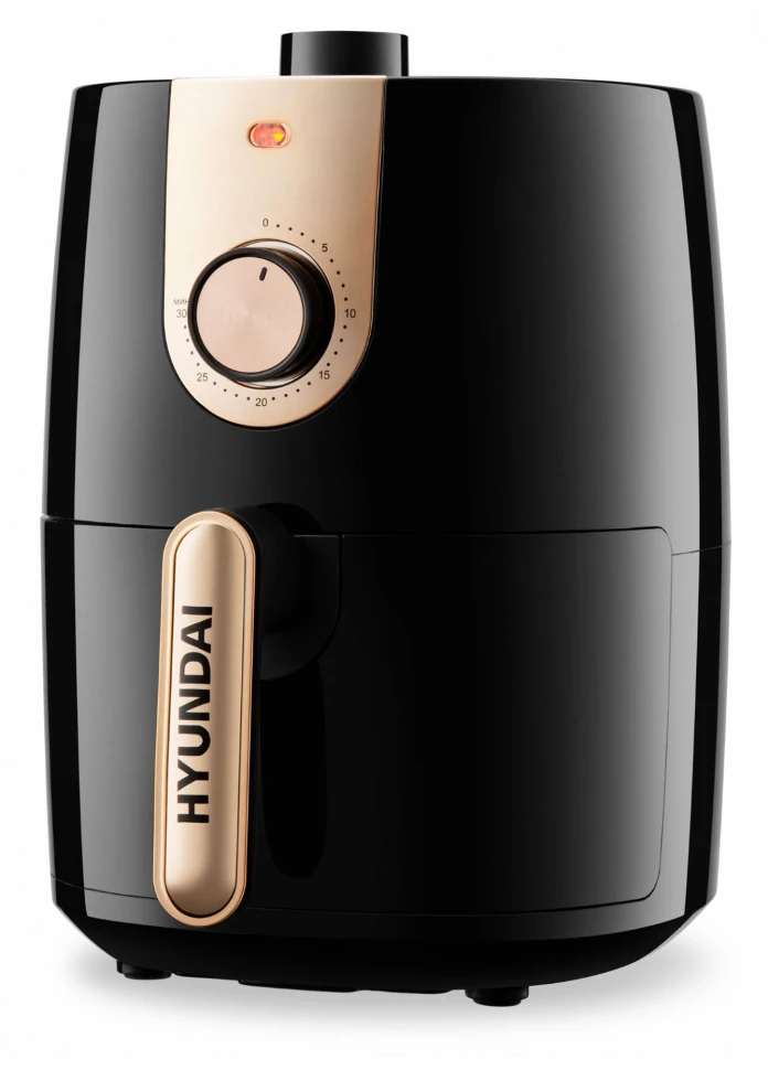 Аэрогриль Hyundai HYF-2057 1000Вт черный/золотистый  