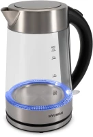 Чайник электрический Hyundai HYK-G7405 1.7л. 2200Вт черный/серебристый корпус: стекло