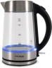 Чайник электрический Hyundai HYK-G7405 1.7л. 2200Вт черный/серебристый корпус: стекло  