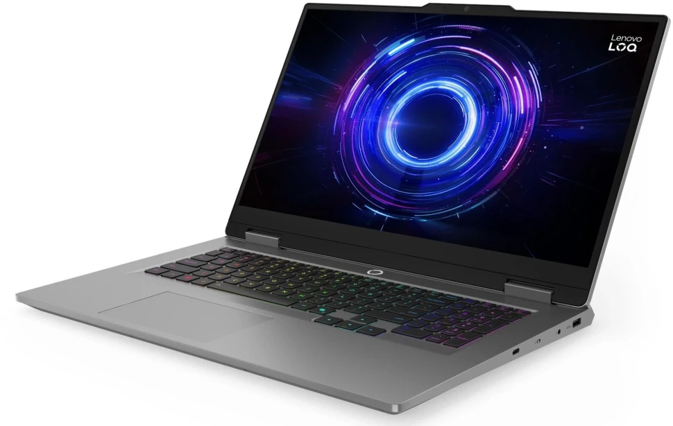 Ноутбук Lenovo LOQ 17IRX10 Core i5 13450HX 16Gb SSD512Gb NVIDIA GeForce RTX5050 8Gb 17.3" IPS FHD (1920x1080) без ОС grey WiFi BT Cam (83JH0089RK)  