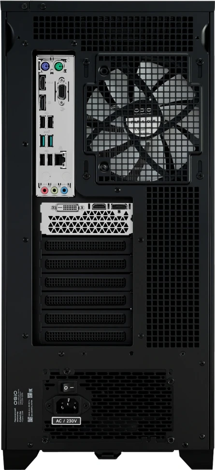 ПК Osio CyberLine C59i i5 12400F (2.5) 16Gb SSD1Tb RTX3050 6Gb без ОС GbitEth 550W черный (С59I-001B)  