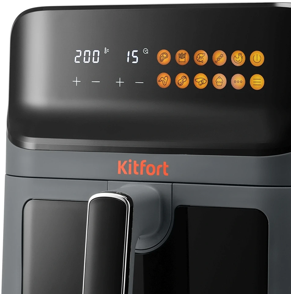 Аэрогриль Kitfort КТ-8107 6.5л 1350Вт темно-серый/черный