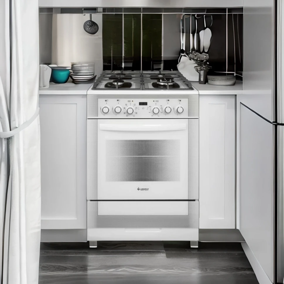 Плита Комбинированная Gefest ПГЭ 6502-03 0242 белый (без крышки) реш.чугун