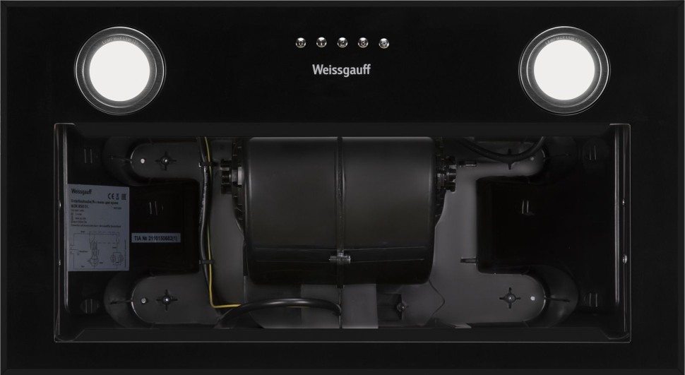 Вытяжка встраиваемая Weissgauff BOX 850 BL черный управление: кнопочное (1 мотор)  