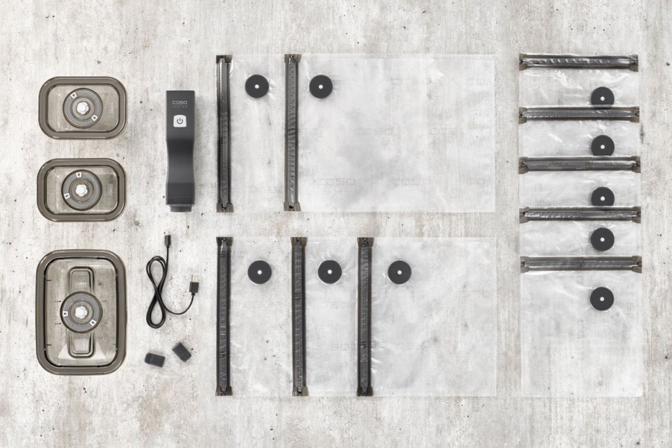 Вакуумный упаковщик Caso Vacu OneTouch Eco-Set ручной 3л/мин 0.4Бар черный