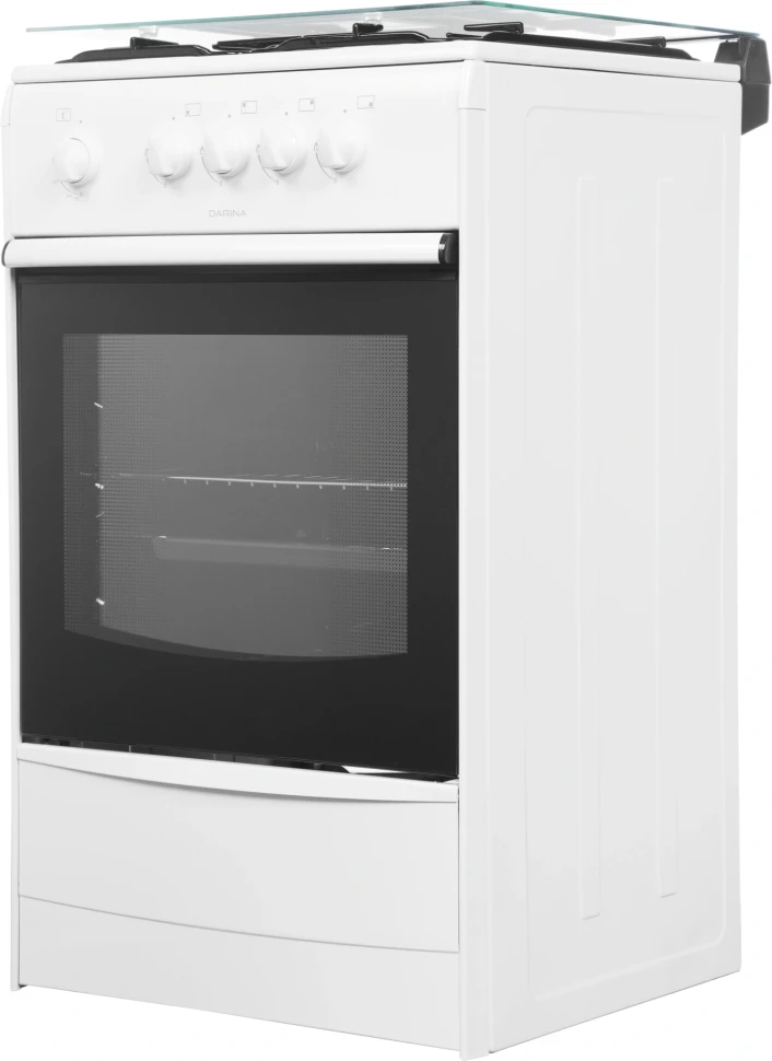 Плита Газовая Darina 1В GM 441 002 W белый (стеклянная крышка) реш.сталь