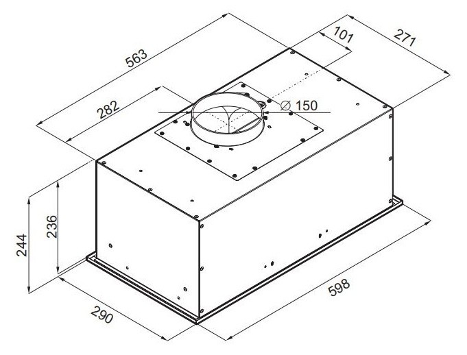 Вытяжка встраиваемая Maunfeld Crosby Power 60 черный управление: кнопочное (1 мотор)  