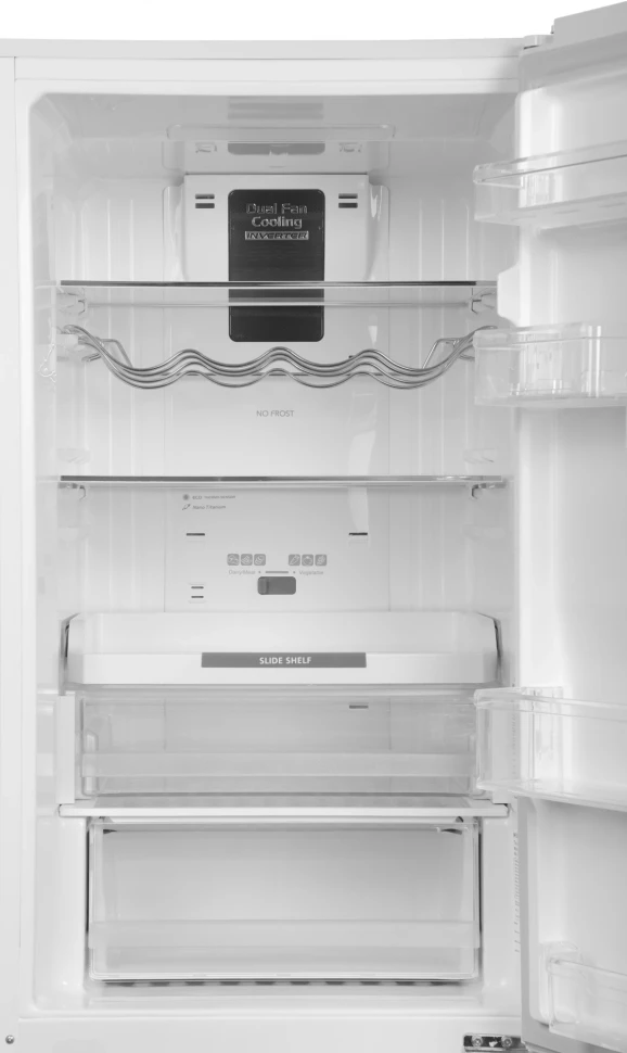 Холодильник Hitachi R-BG410PUC6X GPW 2-хкамерн. белый стекло инвертер  