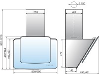 Вытяжка каминная Elikor Кварц 60П-1000-Е4Д бежевый/кремовый управление: сенсорное (1 мотор)