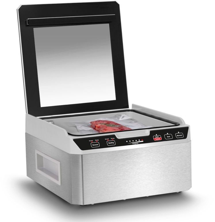 Вакуумный упаковщик Caso VacuChef 40 камерный 280Вт 70л/мин 0.99Бар шир.пак.:25см серебристый/черный