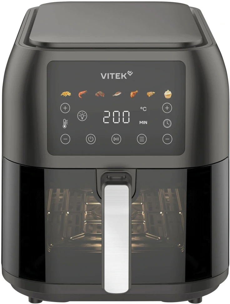 Аэрогриль Vitek VT-AF8001 8л 1700Вт темно-серый/черный  