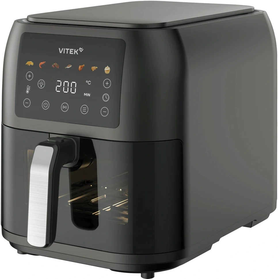 Аэрогриль Vitek VT-AF8001 8л 1700Вт темно-серый/черный  