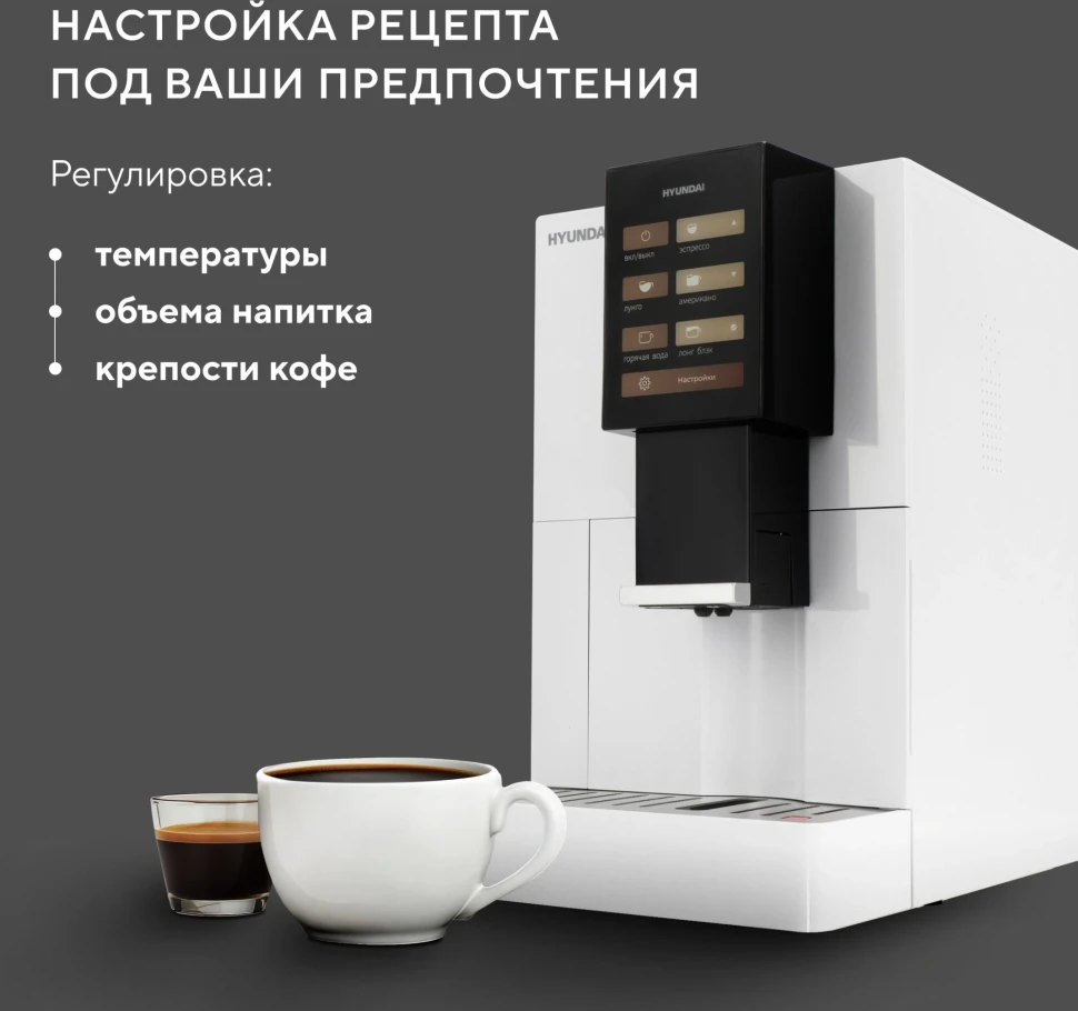 Кофемашина Hyundai HAM-4103 1500Вт белый
