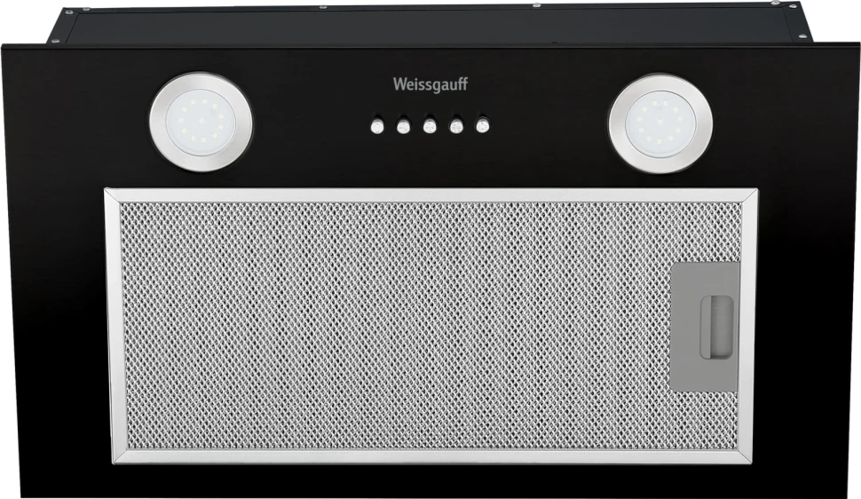 Вытяжка встраиваемая Weissgauff Box 600 PB BL черный управление: кнопочное (1 мотор)  