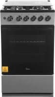 Плита Газовая Midea MFO-M4G20T0E(SL) серебристый/черный (стеклянная крышка) реш.чугун