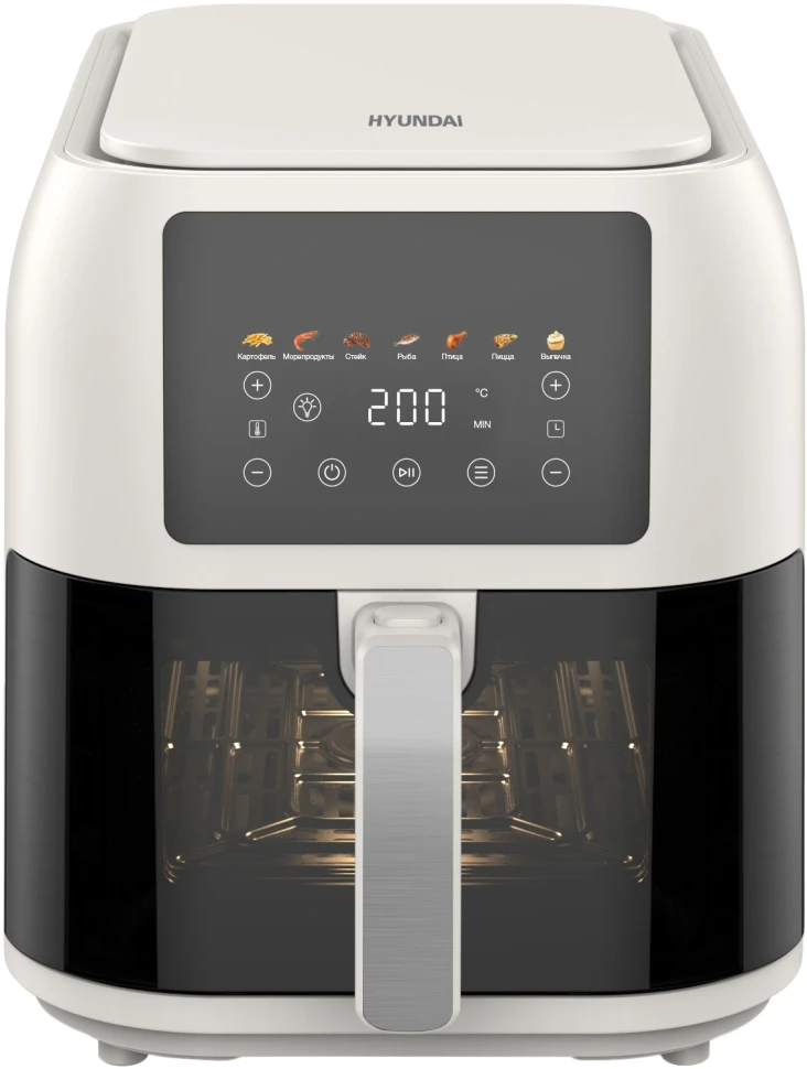 Аэрогриль Hyundai HYF-9083 8л 1700Вт сливочный/черный