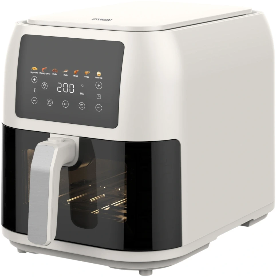 Аэрогриль Hyundai HYF-9083 8л 1700Вт сливочный/черный