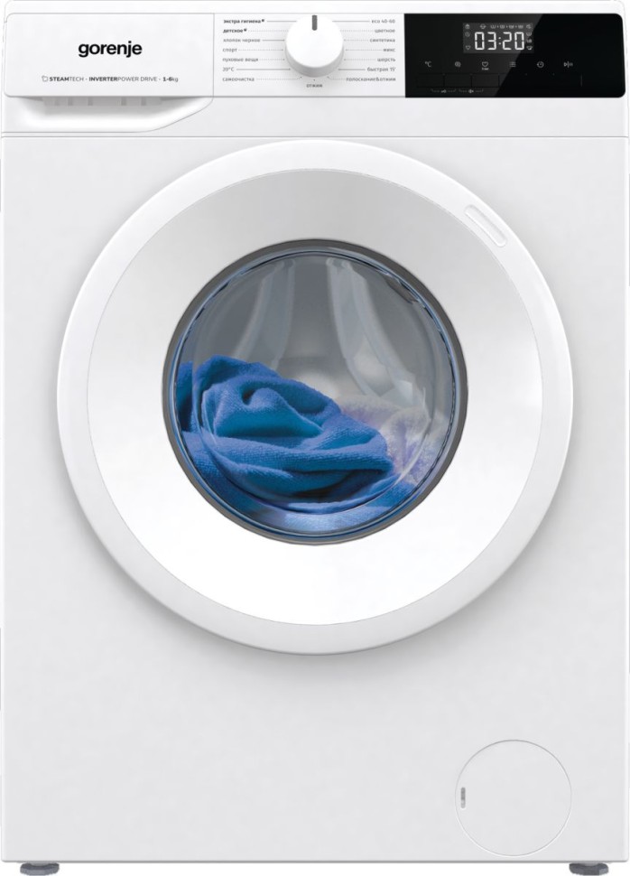 Стиральная машина Gorenje W1NHPI60SCS класс: A загр.фронтальная макс.:6кг белый инвертор  