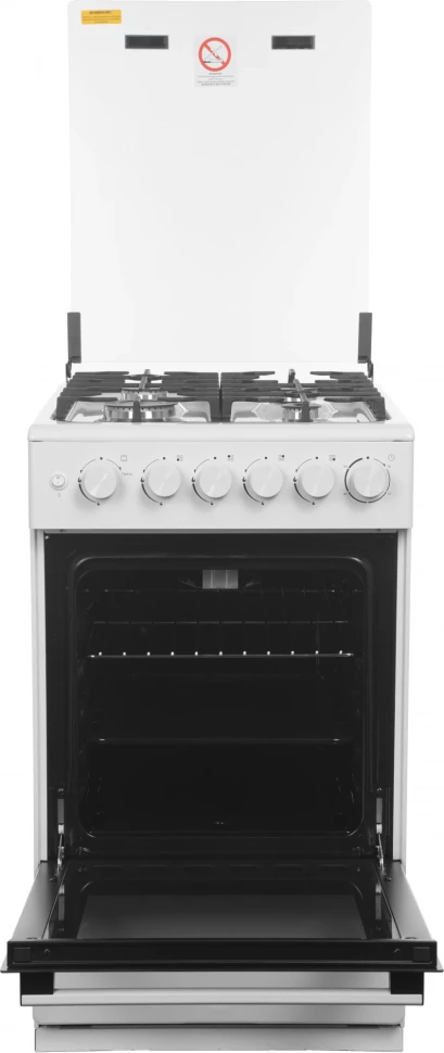 Плита Газовая Midea MFO-M4G20T0E(WH) белый/черный (стеклянная крышка) реш.чугун  