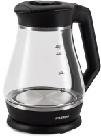 Чайник электрический Starwind SKS2035 1.7л. 2200Вт черный корпус: стекло/пластик